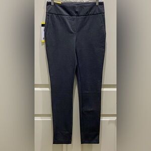 Dalia Black Stone Mid Rise Pull On Ponte Built In Tummy Control Casual Pants S